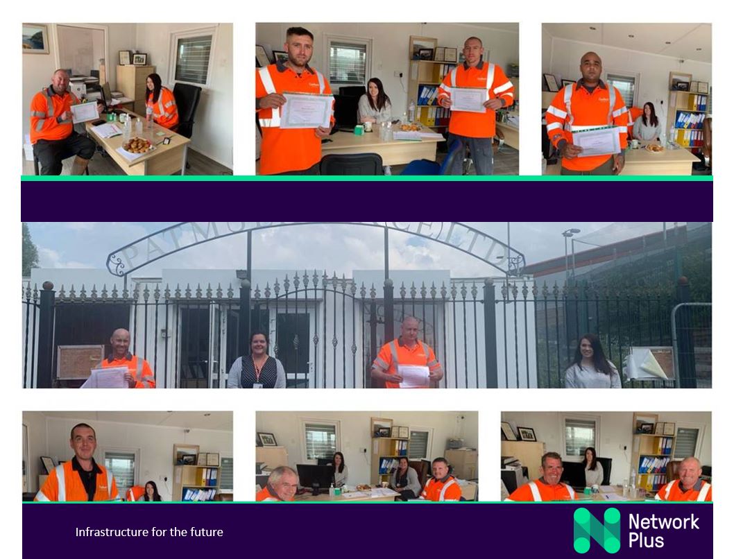 collage photo showing members of PMCE team receiving customer service awards